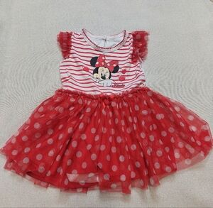 Disney Minnie Mouse Baby Red and White Striped Outfit 24 Months Toddler Dress